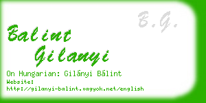 balint gilanyi business card